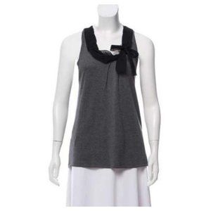 BCBG MaxAzria Silk Blend Bow Sleeveless Top